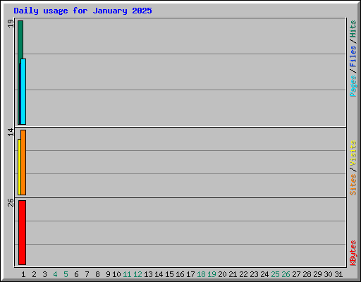 Daily usage for January 2025