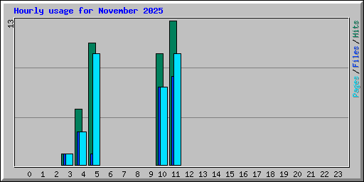 Hourly usage for November 2025